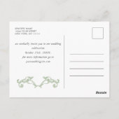 Renaissance  groene bruiloft Save the Date Briefkaart (Achterkant)