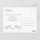 Renaissance  groene bruiloft Save the Date Briefkaart (Achterkant)