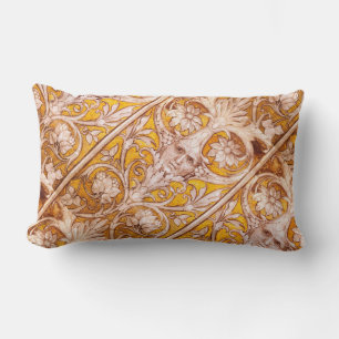 RENAISSANCE GROTESK GEZICHT, GOUDEN WITTE BLOEM KUSSEN