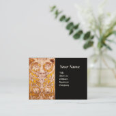 RENAISSANCE GROTESK GEZICHT, GOUDEN ZWARTE BLOEM VISITEKAARTJE (Staand voorkant)