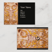 RENAISSANCE GROTESK GEZICHT, GOUDEN ZWARTE BLOEM VISITEKAARTJE (Voorkant / Achterkant)