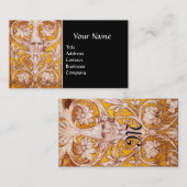 RENAISSANCE GROTESK GEZICHT, ZWART GOUD MONOGRAM VISITEKAARTJE (Voorkant / Achterkant)