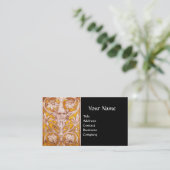 RENAISSANCE GROTESK GEZICHT, ZWART GOUD MONOGRAM VISITEKAARTJE (Staand voorkant)