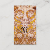 RENAISSANCE GROTESK GEZICHT, ZWART GOUD MONOGRAM VISITEKAARTJE (Achterkant)