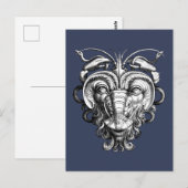 Renaissance Groteske Gargoyle Gezicht Kreeft Man Briefkaart (Voorkant / Achterkant)