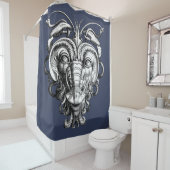 Renaissance Groteske Gargoyle Gezicht Kreeft Man Douchegordijn (In situ)