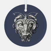 Renaissance Groteske Gargoyle Gezicht Kreeft Man Glas Ornament (Achterkant)