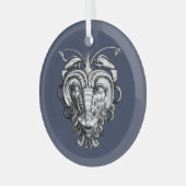 Renaissance Groteske Gargoyle Gezicht Kreeft Man Glas Ornament (Voorkant links)