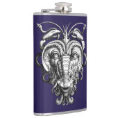 Renaissance Groteske Gargoyle Gezicht Kreeft Man Heupfles (Rechts)