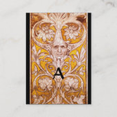 RENAISSANCE GROTESQUE FACE, BLACK GOLD Metallic Visitekaartje (Achterkant)