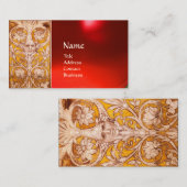 RENAISSANCE GROTESQUE FACE , GOLD FLORAL , RED RUB VISITEKAARTJE (Voorkant / Achterkant)