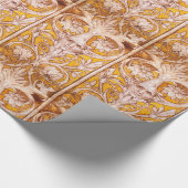 RENAISSANCE GROTESQUE FACE MET GOUDE WITTE VLOERIN CADEAUPAPIER (Hoek)