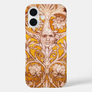 RENAISSANCE GROTESQUE FACE MET GOUDE WITTE VLOERIN iPhone 16 HOESJE
