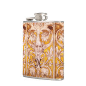 RENAISSANCE GROTESQUE FACE MET GOUDE WITTE VLOERIN HEUPFLES (Links)