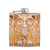 RENAISSANCE GROTESQUE FACE MET GOUDE WITTE VLOERIN HEUPFLES (Voorkant)