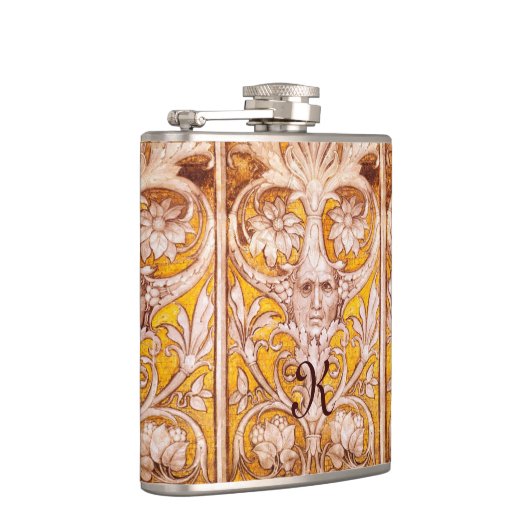 RENAISSANCE GROTESQUE FACE MET GOUDE WITTE VLOERIN HEUPFLES (Rechts)