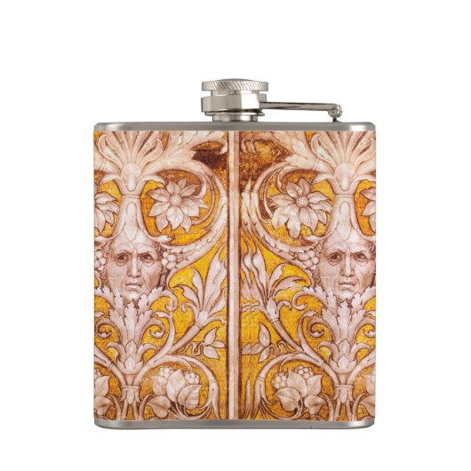 RENAISSANCE GROTESQUE FACE MET GOUDE WITTE VLOERIN HEUPFLES (Achterkant)