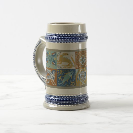 Renaissance Grottesche Pattern Cup Bierpul (Voorkant links)
