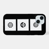 RENAISSANCE HARMONY Black White Geometric Floral iPhone 15 Case (Achterkant horizontaal)