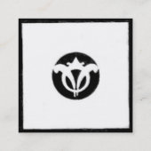 RENAISSANCE HARMONY Black White Geometric Floral Vierkante Visitekaartje (Achterkant)