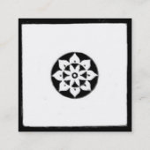 RENAISSANCE HARMONY Black White Geometric Floral Vierkante Visitekaartje (Achterkant)