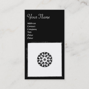 RENAISSANCE HARMONY Black White Geometric Floral Visitekaartje