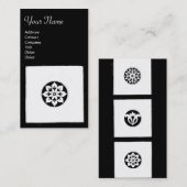 RENAISSANCE HARMONY Black White Geometric Floral Visitekaartje (Voorkant / Achterkant)