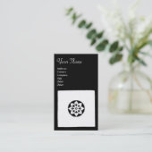 RENAISSANCE HARMONY Black White Geometric Floral Visitekaartje (Staand voorkant)