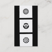 RENAISSANCE HARMONY Black White Geometric Floral Visitekaartje (Achterkant)
