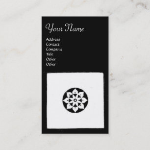 RENAISSANCE HARMONY Black White Geometric Floral Visitekaartje