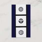 RENAISSANCE HARMONY Blue White Geometric Floral Visitekaartje (Achterkant)
