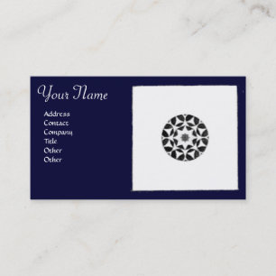 RENAISSANCE HARMONY Blue White Geometric Floral Visitekaartje