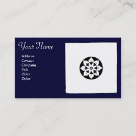 RENAISSANCE HARMONY Blue White Geometric Floral Visitekaartje