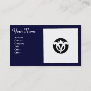 RENAISSANCE HARMONY Blue White Geometric Floral Visitekaartje
