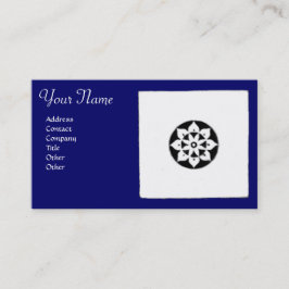 RENAISSANCE HARMONY Blue White Geometric Floral Visitekaartje