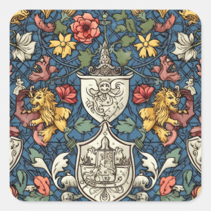Renaissance heraldiek vierkante sticker