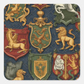 Renaissance heraldiek vierkante sticker (Voorkant)