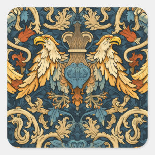 Renaissance heraldiek vierkante sticker
