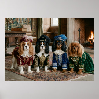 Renaissance Hof Cavalier King Charles Spaniels Por Poster