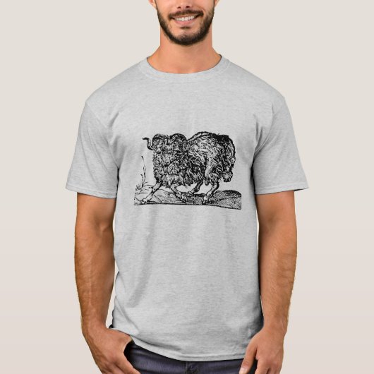 Renaissance Houtsnede van een Ram schapenlam T-shirt (Voorkant)