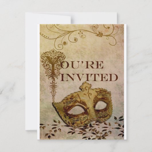 Renaissance Invitation Sepia Kaart (Voorkant)