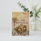 Renaissance Invitation Sepia Kaart (Staand voorkant)