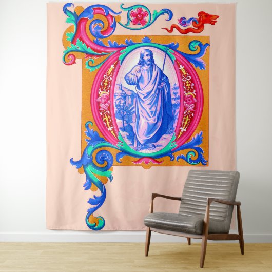 Renaissance Jesus print Wandkleed (In situ)