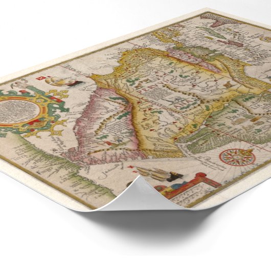 Renaissance-kaart van Peru en Brasil Poster (Hoek)