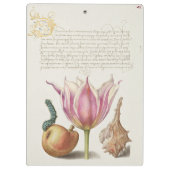 Renaissance kalligrafie kunst Roze Tulp en Peer Klembord (Achterkant)