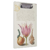 Renaissance kalligrafie kunst Roze Tulp en Peer Klembord (Rechts)