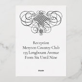 Renaissance kalligrafie Renfair Wedding Folie Uitnodiging (Achterkant)