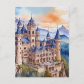 Renaissance kasteel in de bergen. AI-technologie Briefkaart (Voorkant)