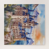 Renaissance kasteel in de bergen. AI-technologie Legpuzzel (Horizontaal)