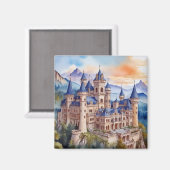 Renaissance kasteel in de bergen. AI-technologie Magneet (Voorkant / Achterkant)